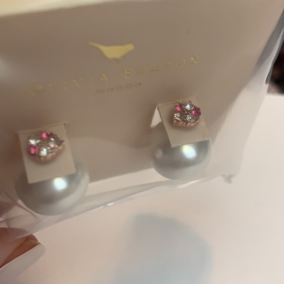 OLIVIA BURTON Crystal Faux Pearl Stud Earrings - Picture 5 of 7